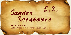 Šandor Kasapović vizit kartica
